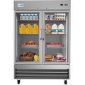 Koolmore 54" 2 Glass Door Commercial Reach-in Refrigerator Cooler with LED Lighting - 47 cu. Ft RIR-2D-GD